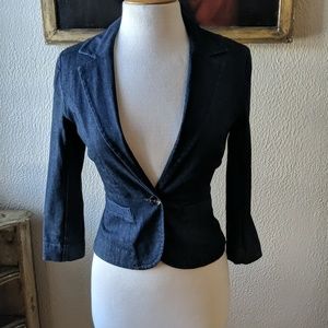 Fitted Shortie Level 99 Stretch Denim Jacket